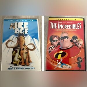 Ice Age and The Incredibles DVD Set of 2